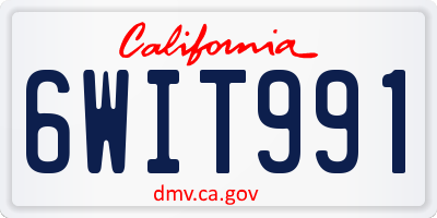 CA license plate 6WIT991