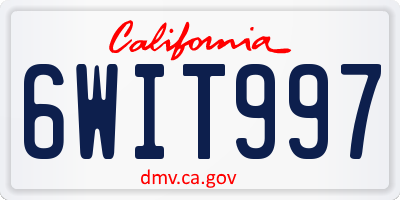 CA license plate 6WIT997