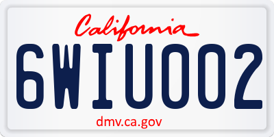 CA license plate 6WIU002