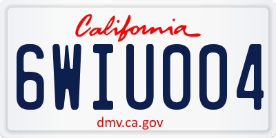 CA license plate 6WIU004