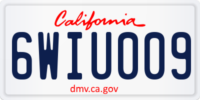 CA license plate 6WIU009