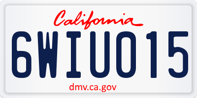 CA license plate 6WIU015