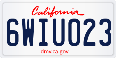CA license plate 6WIU023