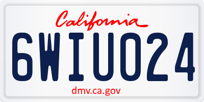 CA license plate 6WIU024