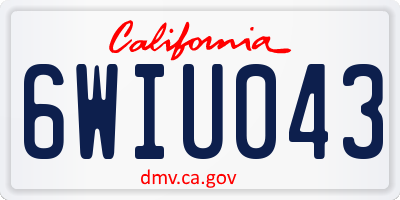 CA license plate 6WIU043