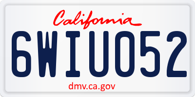 CA license plate 6WIU052
