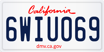 CA license plate 6WIU069