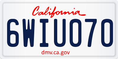 CA license plate 6WIU070
