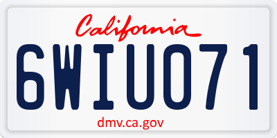 CA license plate 6WIU071
