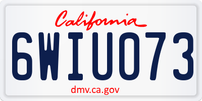 CA license plate 6WIU073