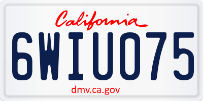 CA license plate 6WIU075