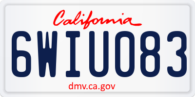 CA license plate 6WIU083