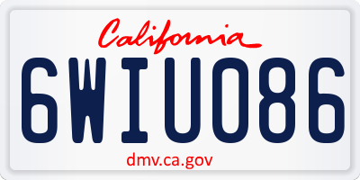 CA license plate 6WIU086