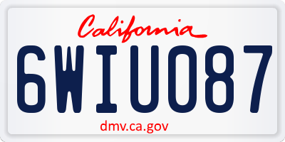 CA license plate 6WIU087