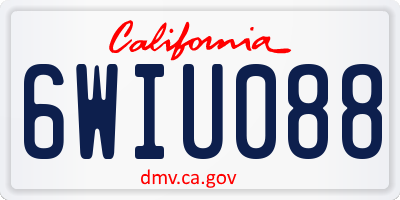 CA license plate 6WIU088