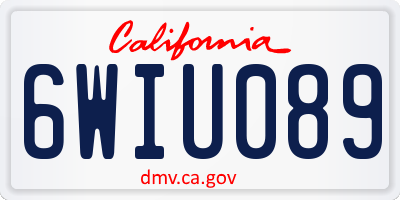 CA license plate 6WIU089