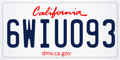 CA license plate 6WIU093