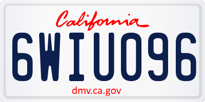 CA license plate 6WIU096