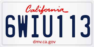 CA license plate 6WIU113