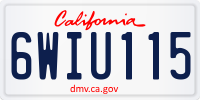 CA license plate 6WIU115