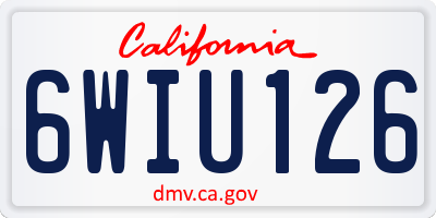 CA license plate 6WIU126