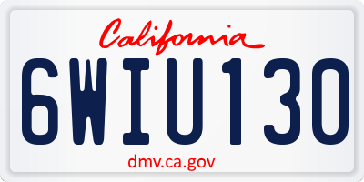 CA license plate 6WIU130