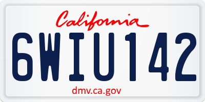 CA license plate 6WIU142