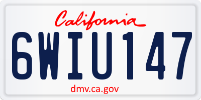 CA license plate 6WIU147
