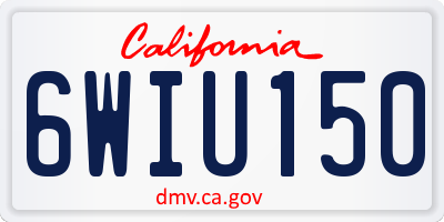 CA license plate 6WIU150