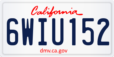 CA license plate 6WIU152