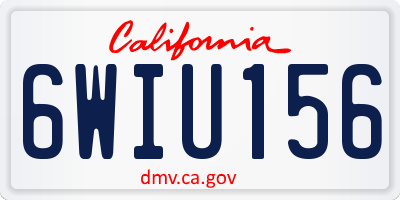 CA license plate 6WIU156