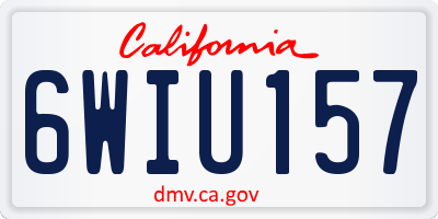 CA license plate 6WIU157