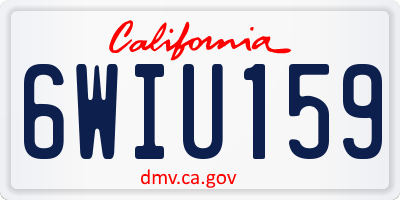 CA license plate 6WIU159