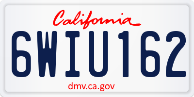 CA license plate 6WIU162
