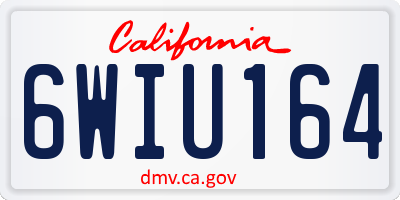 CA license plate 6WIU164