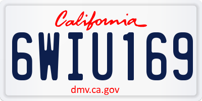 CA license plate 6WIU169
