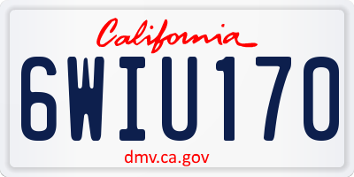 CA license plate 6WIU170