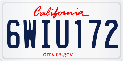 CA license plate 6WIU172