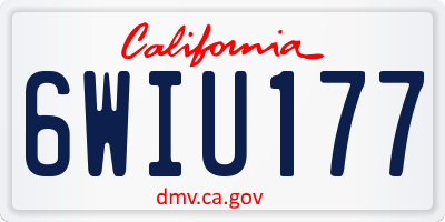 CA license plate 6WIU177