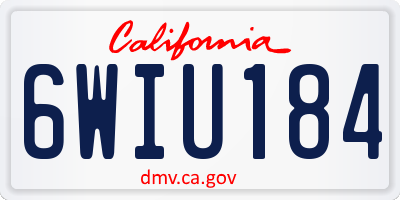 CA license plate 6WIU184
