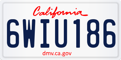CA license plate 6WIU186