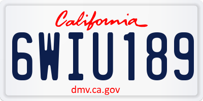 CA license plate 6WIU189