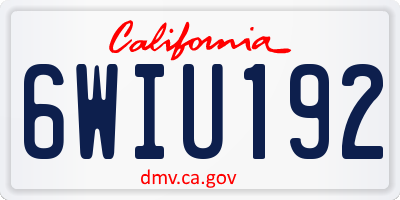 CA license plate 6WIU192