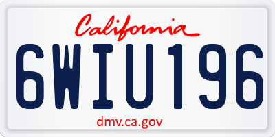 CA license plate 6WIU196