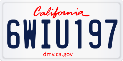 CA license plate 6WIU197