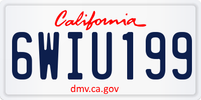 CA license plate 6WIU199