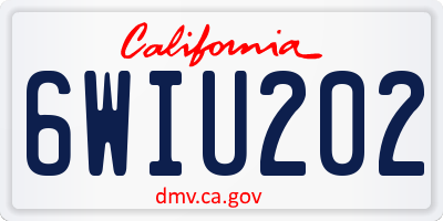 CA license plate 6WIU202