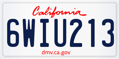 CA license plate 6WIU213