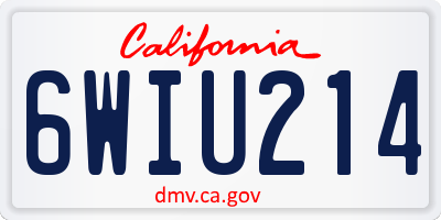 CA license plate 6WIU214