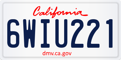 CA license plate 6WIU221